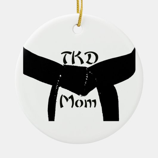 Black Belt TKD Mama für Kampfkunst Keramikornament (Vorne)