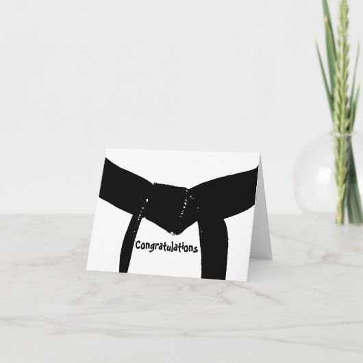 Black Belt von Martial Arts Herzlichen Glückwunsch Karte (Vorderseite)