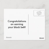 Black Belt von Martial Arts Herzlichen Glückwunsch Postkarte (Rückseite)