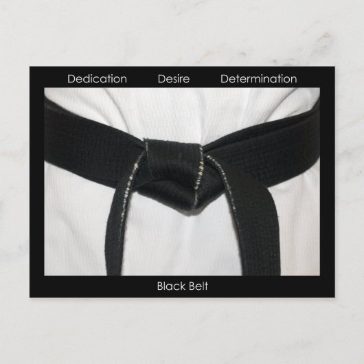 Black Belt von Martial Arts Herzlichen Glückwunsch Postkarte (Vorderseite)