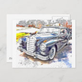 Black Benz Postkarte (Vorne/Hinten)