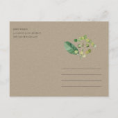 BLACK BERRY LEAFY FOLIAGE GREENERY SAVE THE DATE ANKÜNDIGUNGSPOSTKARTE (Rückseite)