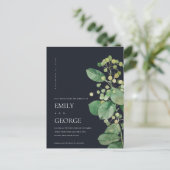 BLACK BERRY LEAFY FOLIAGE GREENERY SAVE THE DATE ANKÜNDIGUNGSPOSTKARTE (Stehend Vorderseite)