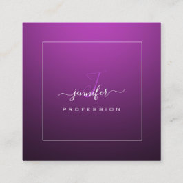 Black Berry Pink Lila Monogram Name Social Media Quadratische Visitenkarte