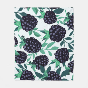 Black Berry Tropical: Frucht nahtloses Muster Fleecedecke