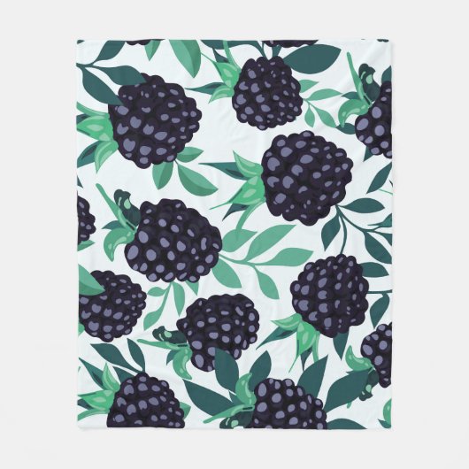 Black Berry Tropical: Frucht nahtloses Muster Fleecedecke (Vorderseite)