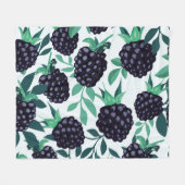 Black Berry Tropical: Frucht nahtloses Muster Fleecedecke (Vorderseite (Horizontal))