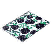 Black Berry Tropical: Frucht nahtloses Muster Notizblock (Linke Seite)