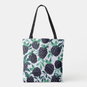 Black Berry Tropical: Frucht nahtloses Muster Tasche (Rückseite)