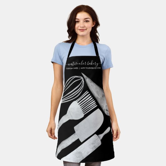 Black Beruflich Kitchen Custom Bakery Schürze (Getragen)