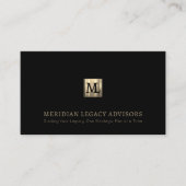 Black Beruflich Luxury Two Initial Logo Visitenkarte (Vorderseite)
