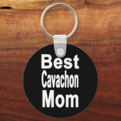 Black Best Cavachon Mama Schlüsselanhänger (Vorderseite)