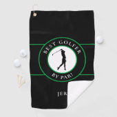 Black Best Golfer Mit Monogramm Sportarten für ihr Golfhandtuch (Insitu)