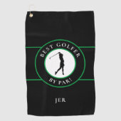Black Best Golfer Mit Monogramm Sportarten für ihr Golfhandtuch (Vorderseite)