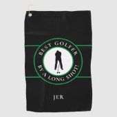 Black Best Golfer von Long Shot Mens Sportgrün Golfhandtuch (Vorderseite)