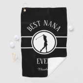 Black Best Nana Golfer Grandma Mit Monogramm Fraue Golfhandtuch (Insitu)