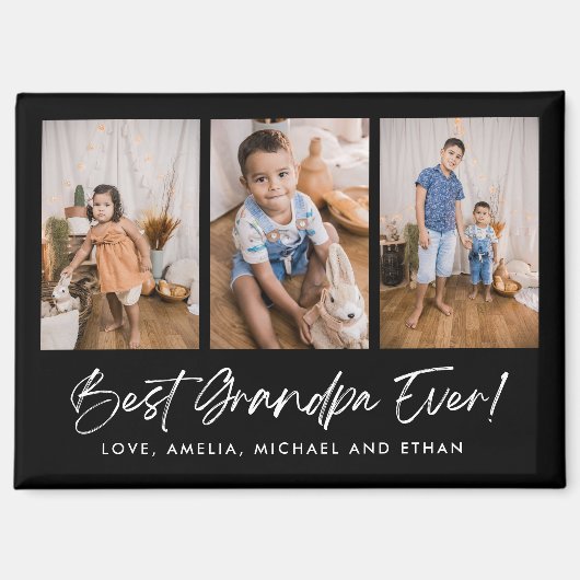 Black Best Opa je Vier-Foto-Magnet Magnet (Vorderseite)