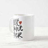 Black Best Tante je Hand Letting Zitat Kaffeetasse (Vorderseite Links)
