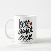 Black Best Tante je Hand Letting Zitat Kaffeetasse (Links)