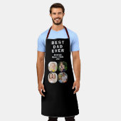 Black Best Vater 4 Foto Collage Familienvater Schürze (Getragen)