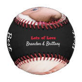 Black Best Vater Ever Bold Red Typografy Foto Cool Baseball (Rückseite)