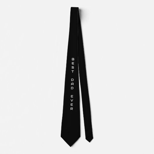 Black "Best Vater Ever" Necktie Krawatte (Vorderseite)