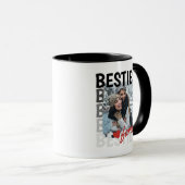 Black Besties Ombre Typografie Foto Overlap Tasse (VorderseiteRechts)