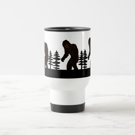 Black Big Foot Sasquatch Yeti Swamp Ape Cryptid Reisebecher (Mittel)