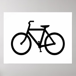 Black Bike Route Poster