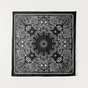 Black Biker Bandanna Wandteppich