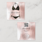 Black Bikini Lingerie Beach Kostüme Unterwäsche Sh Quadratische Visitenkarte (Vorne/Hinten)