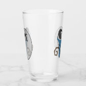 Black Billed Magpie Monogram Glas (Rechts)