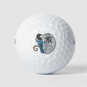 Black Billed Magpie Monogram Golfball