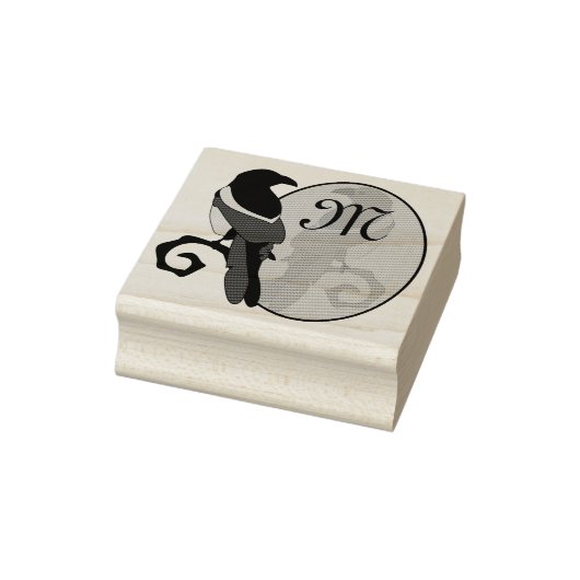 Black Billed Magpie Monogram Gummistempel (Stempel)