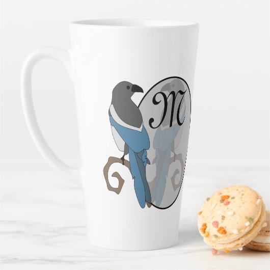 Black Billed Magpie Monogram Milchtasse (Beispiel)