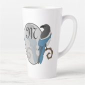 Black Billed Magpie Monogram Milchtasse (Rechts)