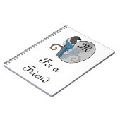 Black Billed Magpie Monogram Notizblock (Linke Seite)