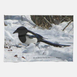 Black Billed Rocky Mountain Magpie Küchentuch