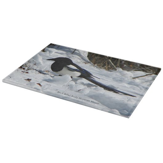 Black Billed Rocky Mountain Magpie Schneidebrett (Ecke)