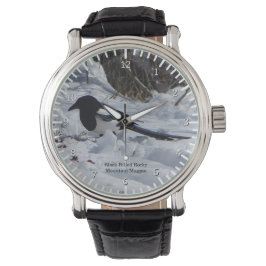 Black Billed Rocky Mountain Magpie Uhr