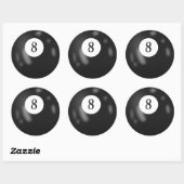 Black Billiard Aight Ball Runder Aufkleber (Blatt)