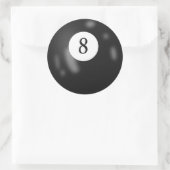 Black Billiard Aight Ball Runder Aufkleber (Tasche)