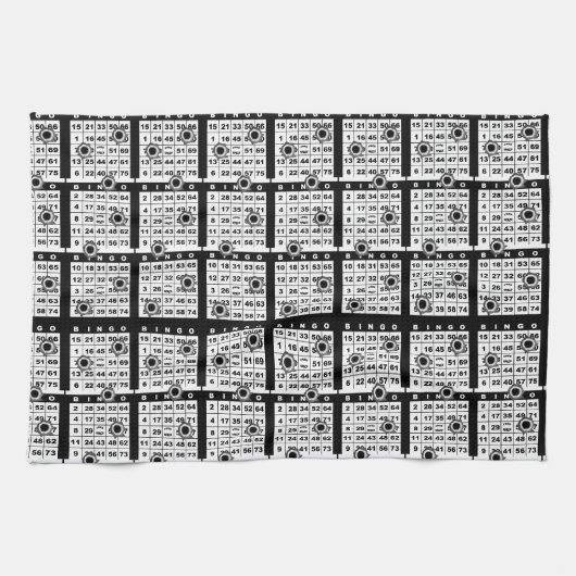 Black Bingo Cards Küchentuch (Horizontal)