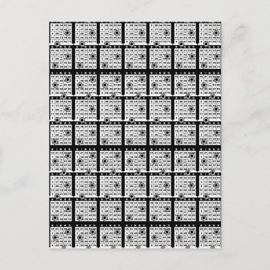 Black Bingo Cards Postkarte (Vorderseite)