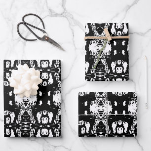 Black Birch Tree Bark Gemustert Geschenkpapier Set