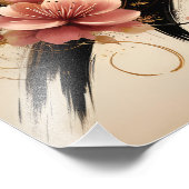 Black Bird and Cherry Blossom Heart Fotodruck (Ecke)