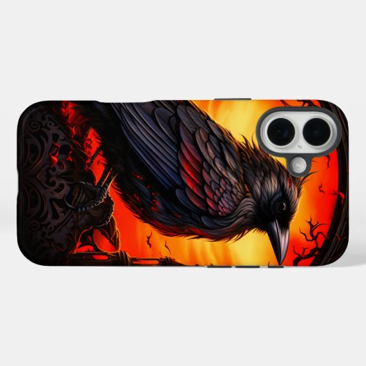 Black Bird Art Phone Case (Rückseite (Horizontal))