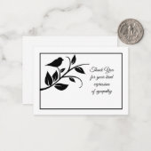 Black Bird auf Zweig nach Bestattung Danke Karten (Vorderseite/Rückseite Beispiel)