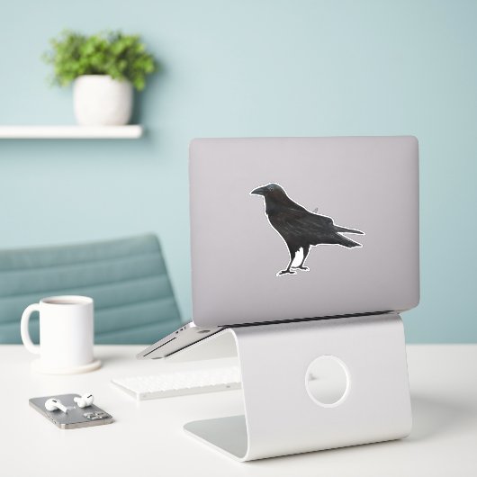 Black Bird Crow Aufkleber (Laptop auf Schreibtisch)