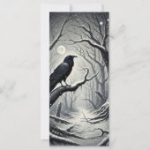 Black Bird Crow Dark Winter Night Weihnachtskarte (Vorderseite)